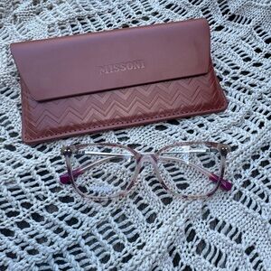 Missoni Rx Women's Pink Glasses with Case - Brand New